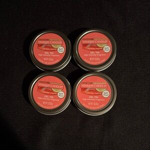 4 NEW Yankee Candle Strawberry lemon Ice Gel Tin